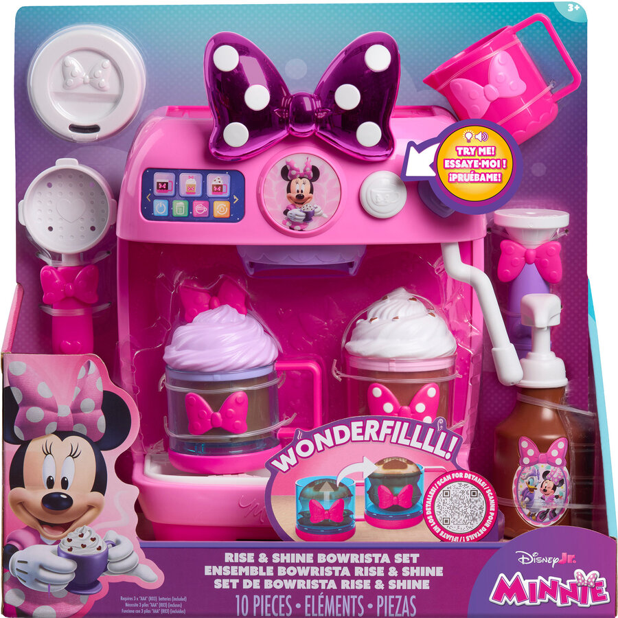 Just Play Disney Junior Minnie Mouse Rise & Shine Bowrista Set, children's household appliance