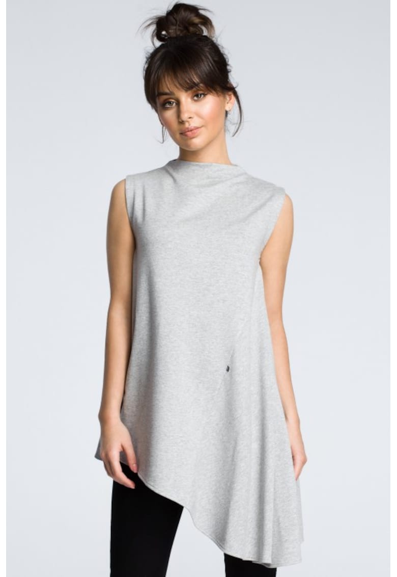 Bluza asimetrica fara maneci - Gri