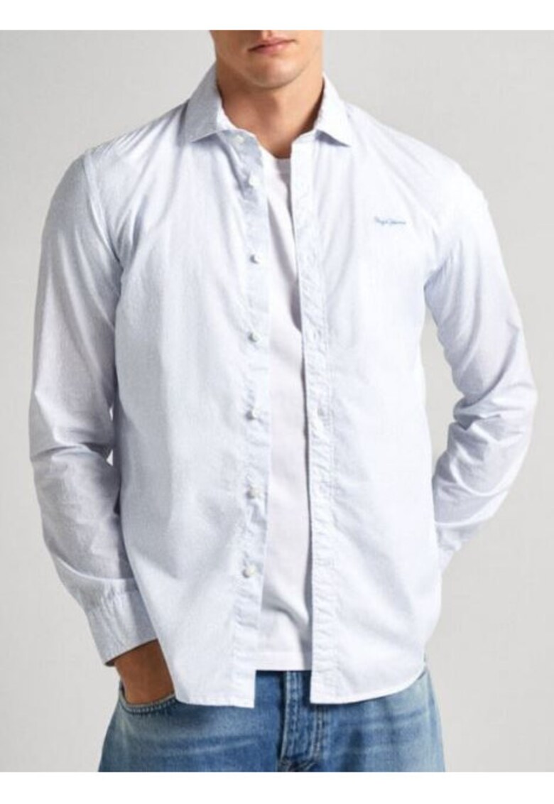 Camasa eleganta din bumbac - Albastru deschis