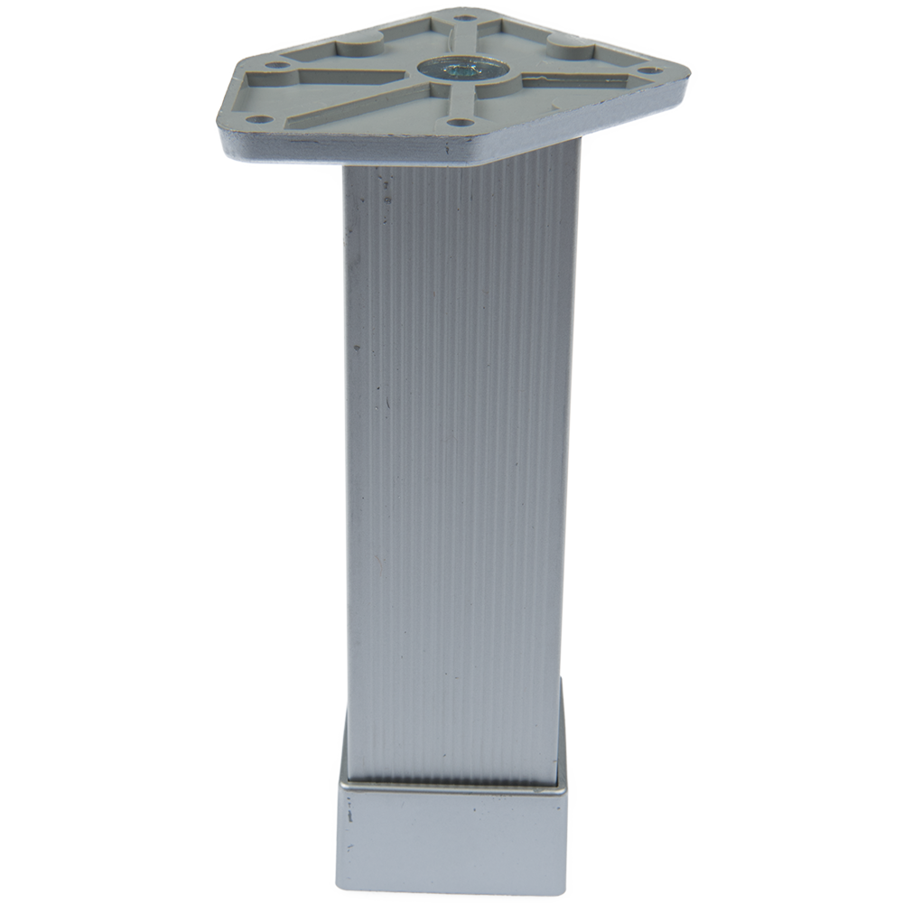 Picior patrat cu flansa pentagon, finisaj aluminiu, 40 mm