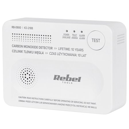Detector Senzor Monoxid De Carbon Rebel RB-0900, functionare cu 3x baterii AA