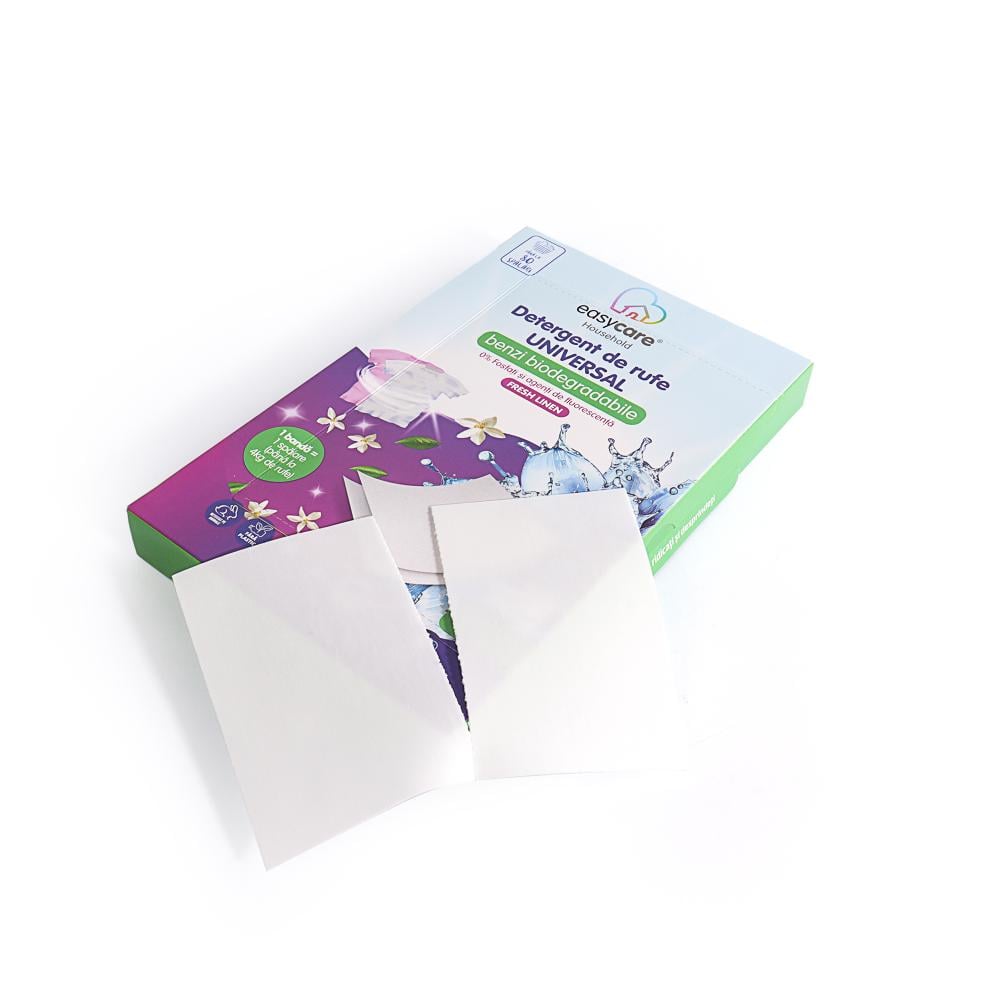 Detergent de rufe universal sub forma de benzi biodegradabile, fresh linen, 80 spalari/cutie