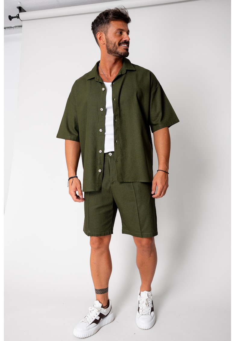 Set camasa si pantalon scurt Kaki 17152 - Kaki