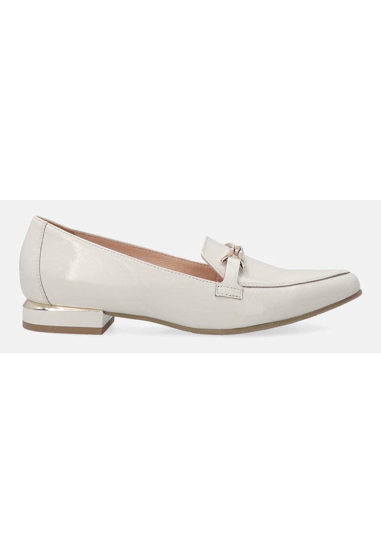 Pantofi loafer de piele lacuita cu varf ascutit