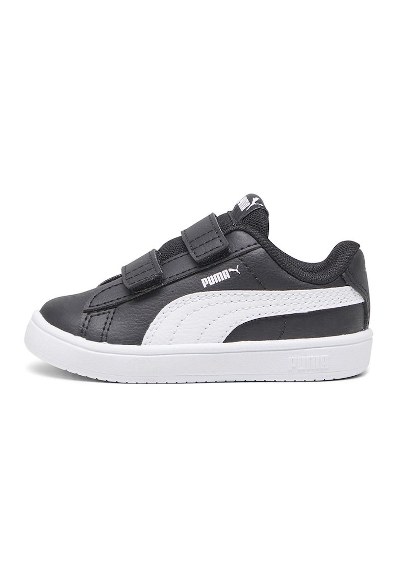 Pantofi sport Rickie de piele ecologica cu velcro - Alb/Negru