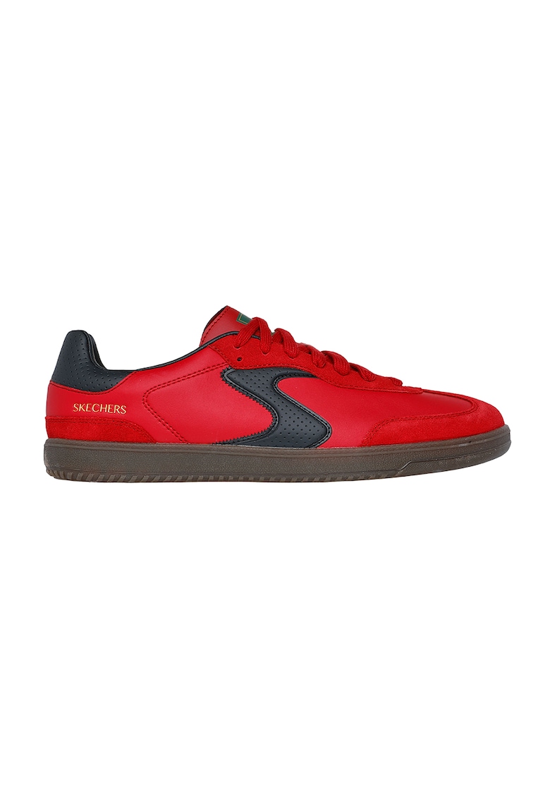 Pantofi sport din piele ecologica cu garnitura din piele intoarsa Hotshot - Rosu/Negru