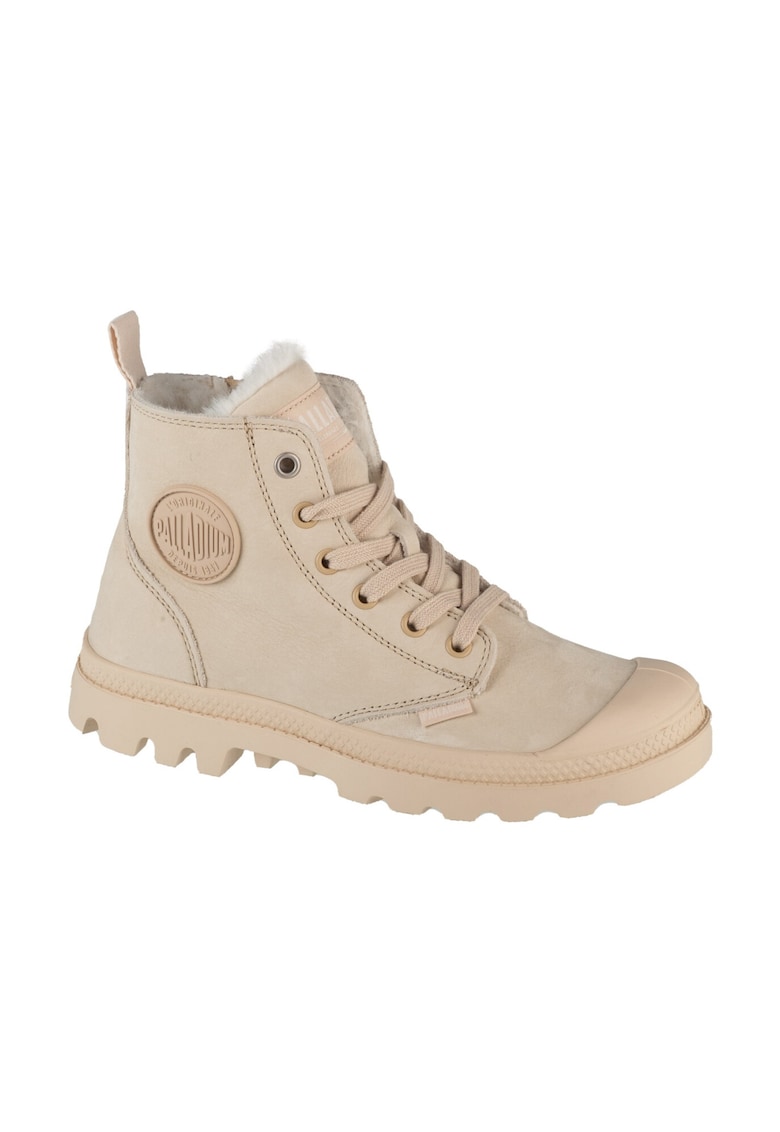 Ghete de piele cu captuseala de blana sintetica Pampa - Bej