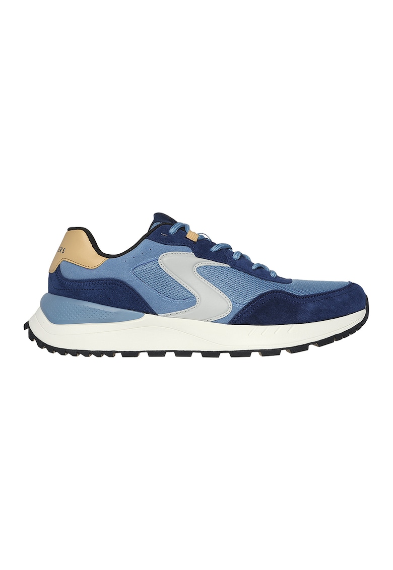 Pantofi sport de piele intoarsa cu insertii de plasa - Albastru deschis/Albastru