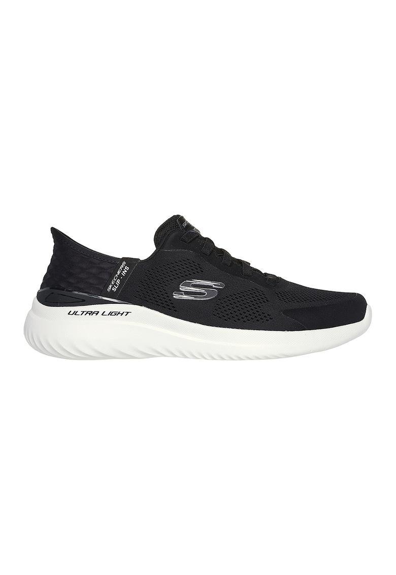 Pantofi sport slip-ins din plasa cu detalii logo Bounder 2.0 - Alb/Negru