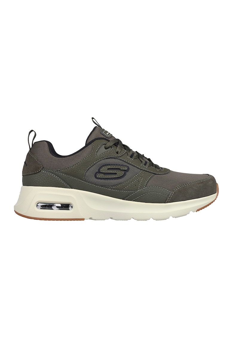 Pantofi sport cu insertii de piele intoarsa Skech - Air Court - Verde masliniu