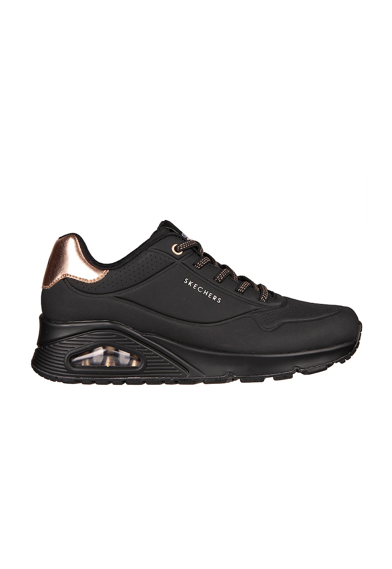 Pantofi sport de piele ecologica Uno Shimmer Away - Negru/Auriu rose