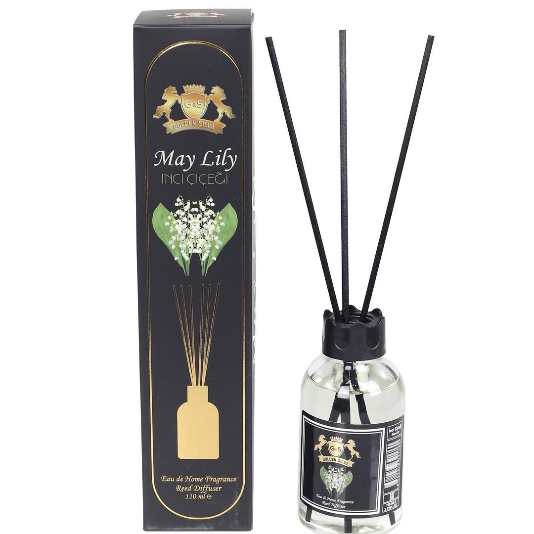 Difuzor de Camera cu Betisoare Golden Silva MAY LILY, 110ml