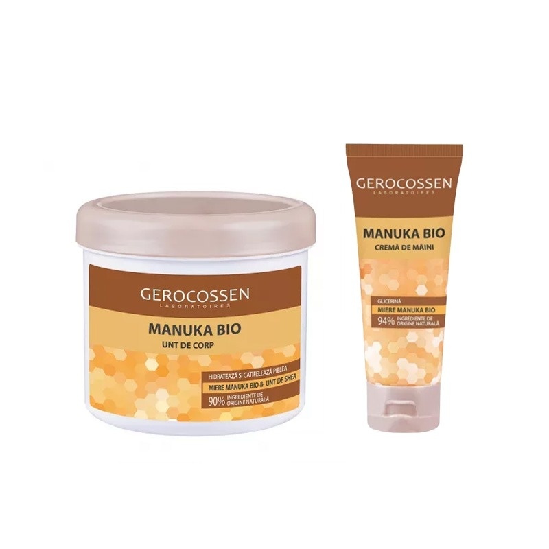 Set Gerocossen Manuka Bio – Unt de Corp 200ml si Crema de Maini 75ml