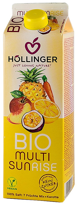 Hollinger - Multi Sunrise suc BIO din amestec de fructe, 1L