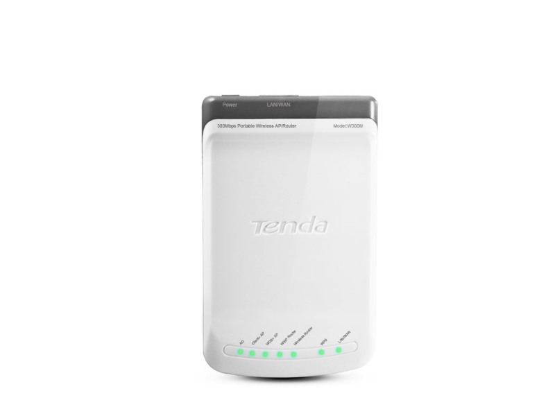 Router Wireless N 300Mbps Portabil, 1x port 10/100 Mbps, 1x port USB 2.0, Tenda W300M