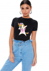 Tricou dama negru Cool Unicorn