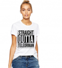 Tricou dama alb Straight Outta Teleorman