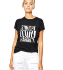 Tricou dama negru Straight Outta Harghita