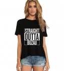 Tricou dama negru Straight Outta Buzau