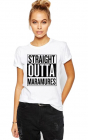 Tricou dama alb Straight Outta Maramures