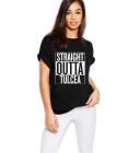 Tricou dama negru Straight Outta Tulcea