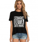 Tricou dama negru Straight Outta Satu Mare