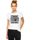 Tricou dama alb Straight Outta Targu Mures