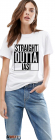 Tricou dama alb Straight Outta Iasi