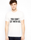 Tricou Sit With Us Alb