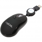 Mouse ID0016 USB optic 800 dpi negru fir retractabil