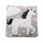 Perna decor bumbac Unicorn Gri Roz