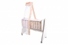 Set lenjerie cu 7 piese pentru pat balansoar First Dreams Beige Stars