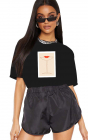 Tricou dama negru Cocktail Kiss