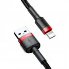 Cablu de date Cafule USB Lightning 1m Negru Rosu