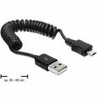 Cablu spiralat Delock USB 2 0 A tata la USB micro B tata