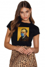 Tricou dama negru Van Gogh in Pandemie