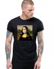 Tricou barbati negru Mona Lisa in Pandemie