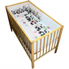 Lenjerie patut Sweet Panda 5 piese roz 120x60 cm