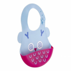 Baveta din silicon Soft Baby Bib Owl Blue