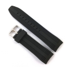 Curea de ceas din Silicon Culoare Neagra Capete Curbate 24mm WZ3943