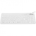 Tastatura silicon EK126W USB OTG 108 taste Flexibila Alb