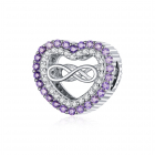 Talisman din argint Infinity Purple Heart
