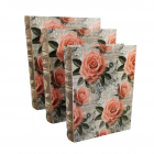 Set De 3 Cutii pentru Depozitarea Bijuteriilor Tip Carte Rose WZ4218
