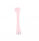 Lingurita din silicon 2 in 1 Giraffe Pink