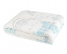 Paturica moale Super Soft 110 x 140 cm Love Pinguins Blue