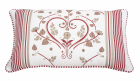 Perna decorativa Heart alb rosu bej bumbac poliester cu model inima 30