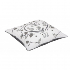 Perna decorativa Heart alb gri bumbac poliester cu model inima 40 x 40