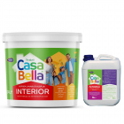 Vopsea lavabila pentru interior Casabella 24 l alb Amorsa 5 l