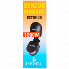 Senzor de miscare Hepol exterior IP44 120 grade negru