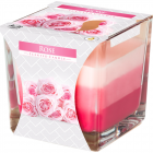 Lumanare parfumata Bispol pahar transparent trandafir 80 x 80 mm